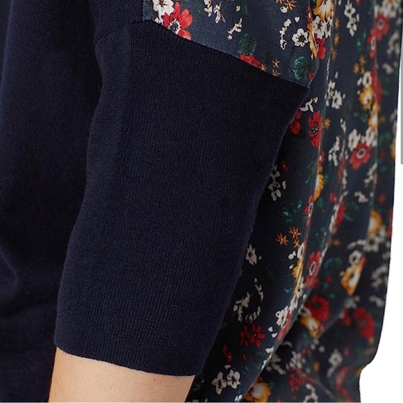 Derek Lam Collective Black Floral Knit Back Sweater Size large $240 - Picture 2 of 11